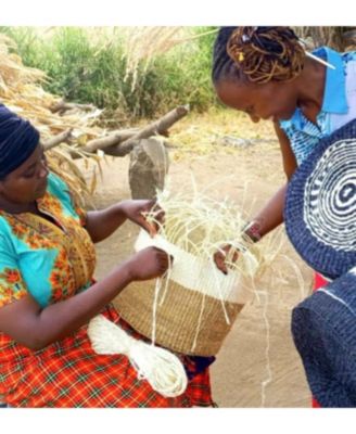 Ash and Ivory Wisdom Handmade Sisal Straw Basket Tote Bag