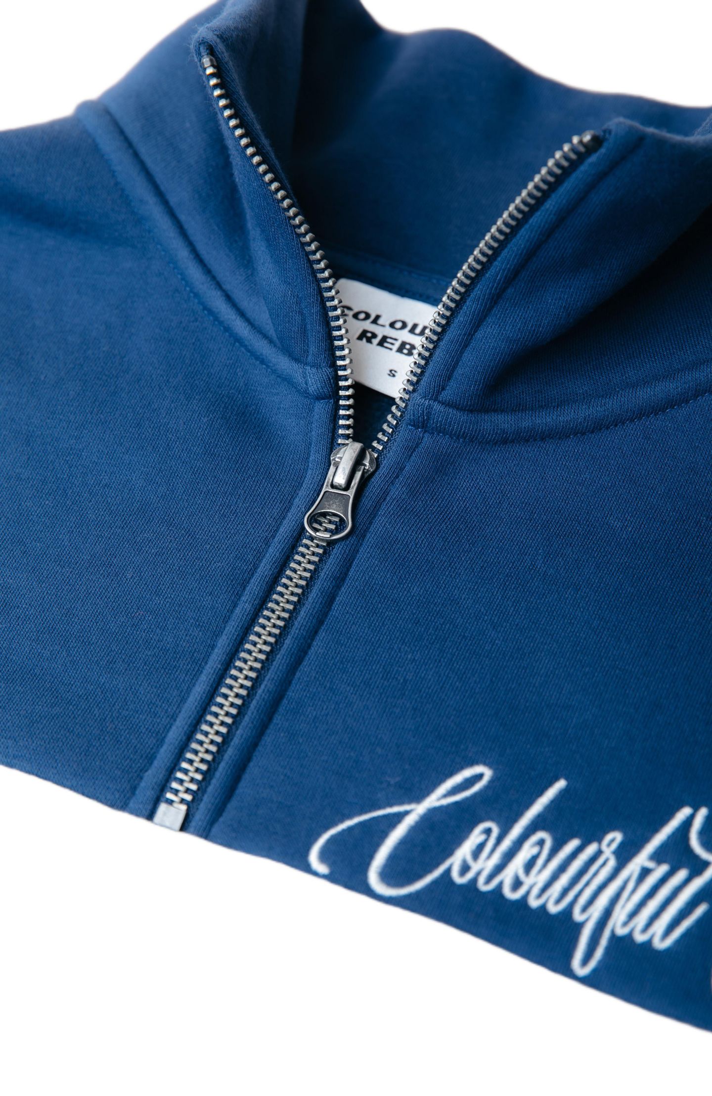 Женский топ Colourful Rebel Colourblock Zip Sweat, цвет: Синий — фото 3
