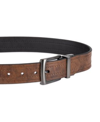  Reversible Casual Men's Belt with Embossed Strap
