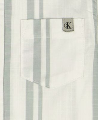 Boys' 2T-7 Striped Short-Sleeve Shirt and Twill Shorts, 2-Piece Set