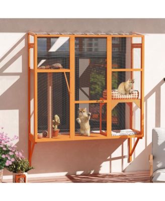Catio Outdoor, Window Catio for 2-3 Cats, for Playing Sunbathing