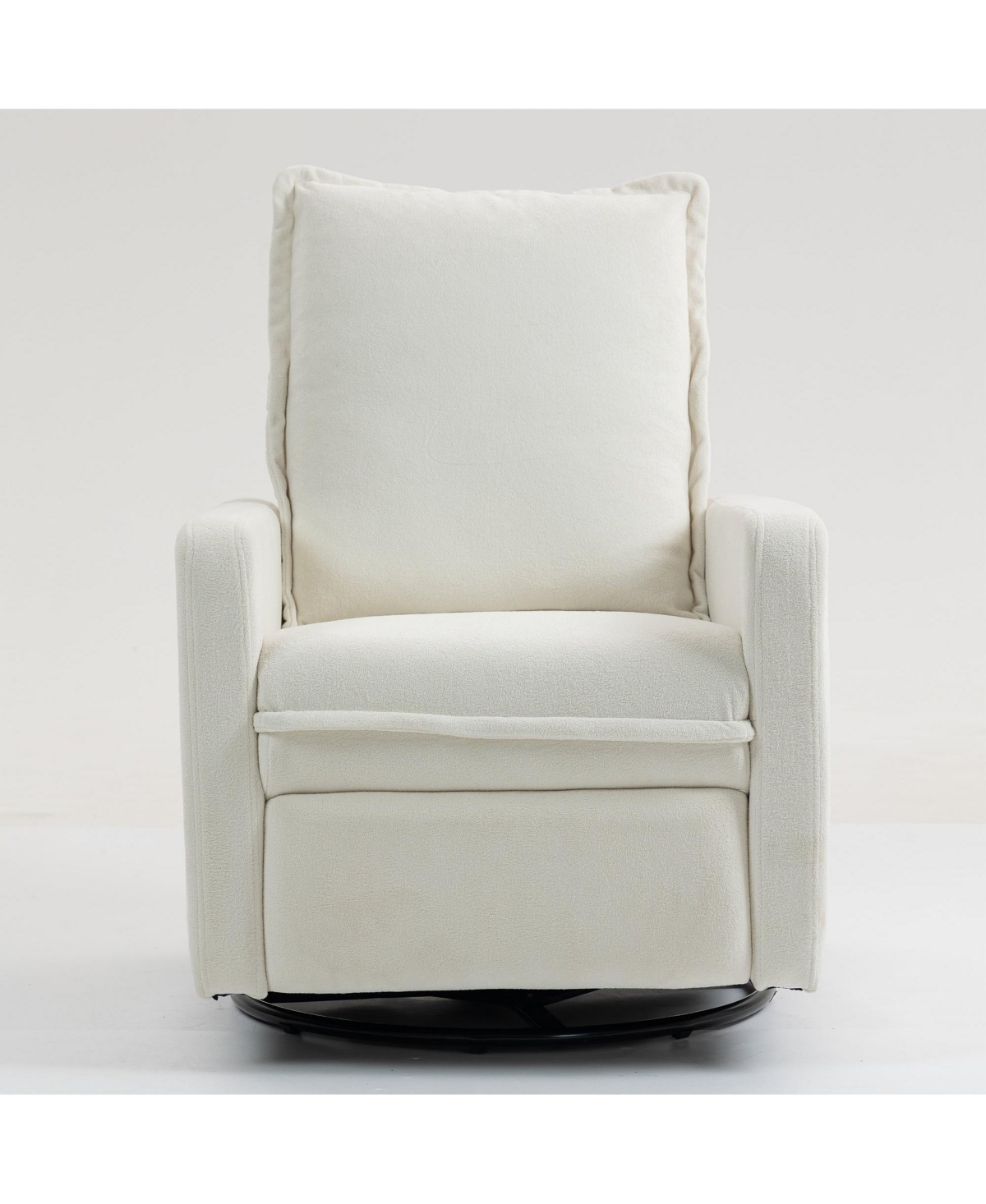 Boyel Living Short Plush Armchair Sofa Manual Button Recliner Chair, Camel