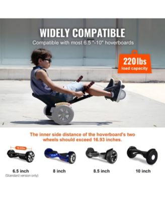 Hoverboard Seat Attachment Compatible with 6.5" 8" 8.5" 10" Boards, Adjustable Frame, Grips Control, 220 lb Capacity for Kids and Adults