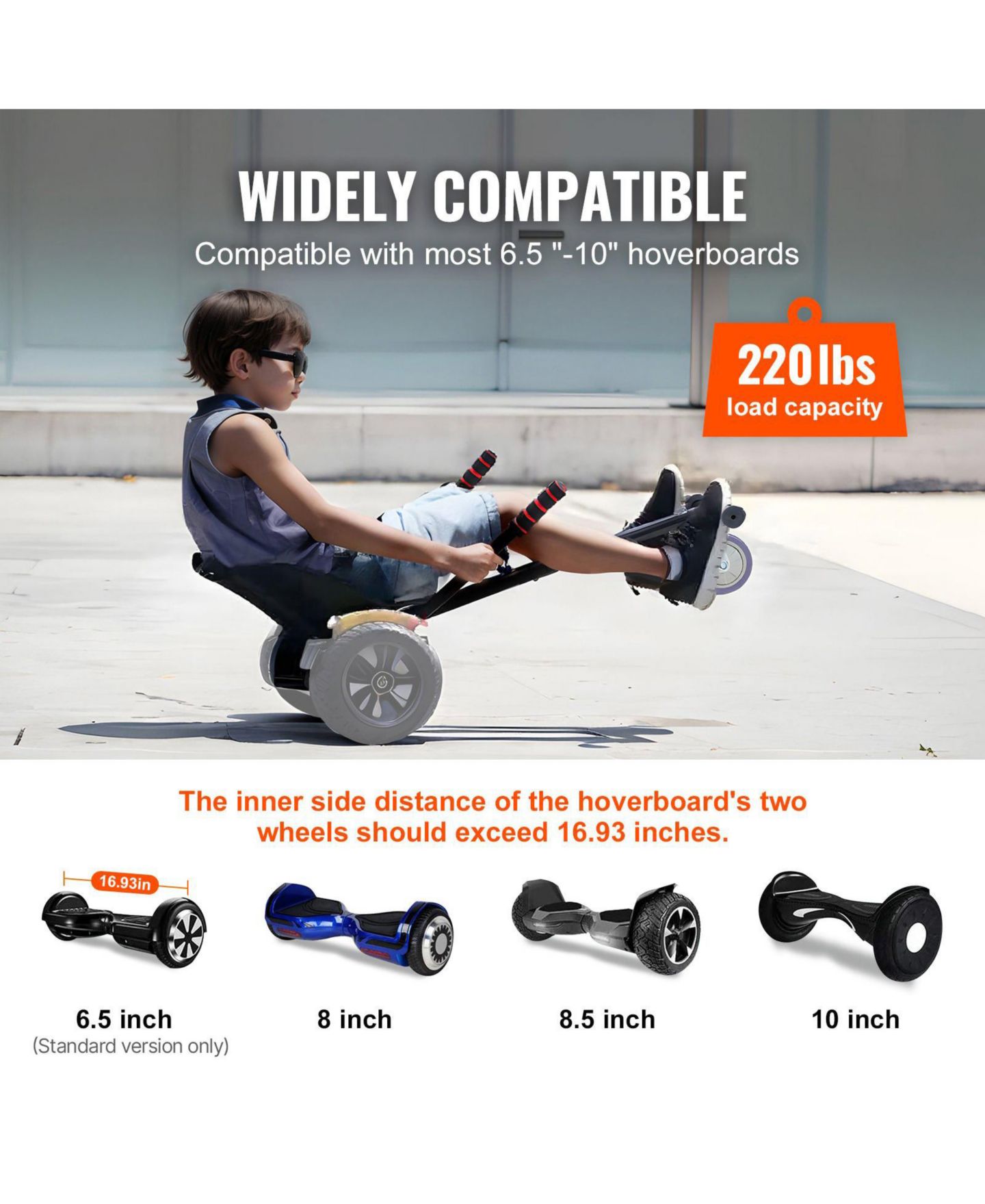 Детская игрушка Mecale Adjustable Hoverboard Seat Attachment, 220 lb Capacity, Ages 14+, цвет: Чёрный — фото 7
