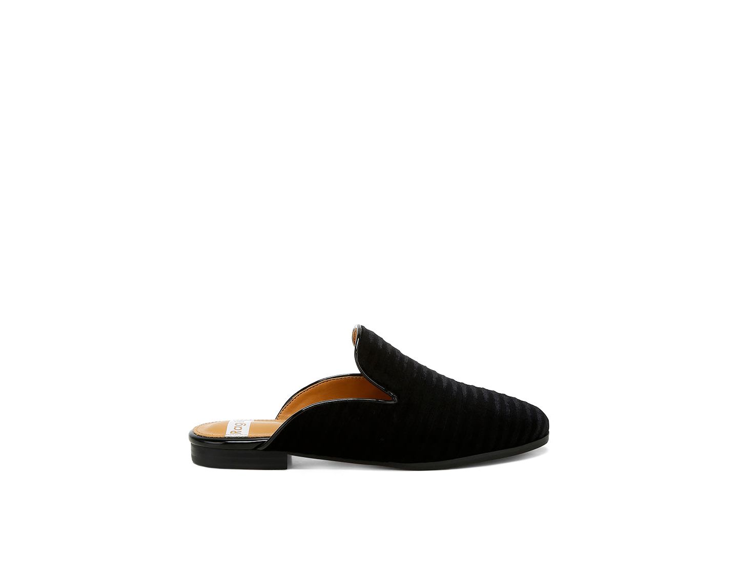 Женские сабо Rag & Co Ouzini Velvet Textured Slip On Mules, цвет: Чёрный — фото 5