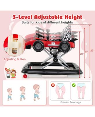 Toddler 4-in-1 Push Walker Activity Center Height Adjustable with Music