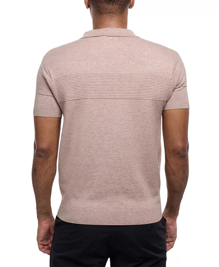 Men's SPRING + MERCER Ottoman Texture Short Sleeves Polo Sweater - thumbnail 8