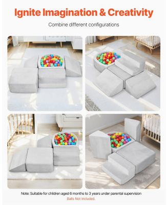 5-Piece Foam Climbing Blocks with Ball Pit (Balls Not Included)