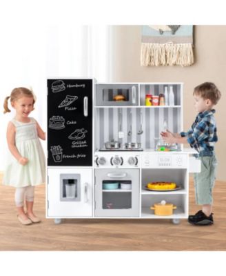 Pretend Play Kitchen for Kids with Real Sounds and Lights