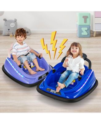 12V Kids Bumper Car Ride on Toy with Remote Control and 360 Degree Spin Rotation-Purple