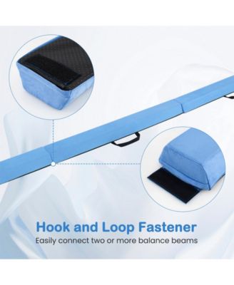 7 FT Folding Balance Beam with Removable Suede Cover and Non-slip Bottom-Navy