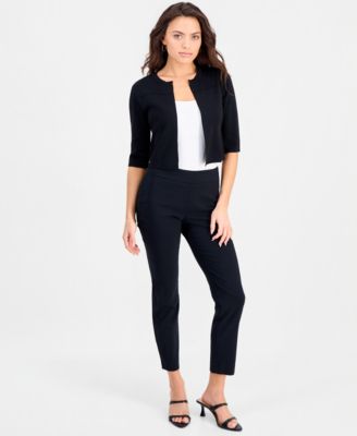 Petite Open-Front 3/4-Sleeve Jersey Shrug