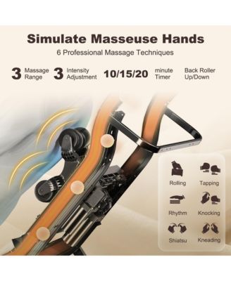 Massage Chair Full Body SL Track Zero Gravity with  Pillow Reversible Footrest Heat