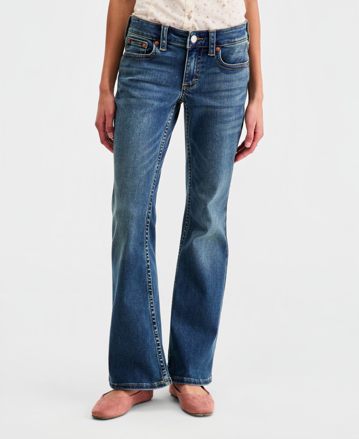 Женские джинсы Lucky Brand Low Rise Flap-Pocket Flared, цвет: Lightyear — фото 6