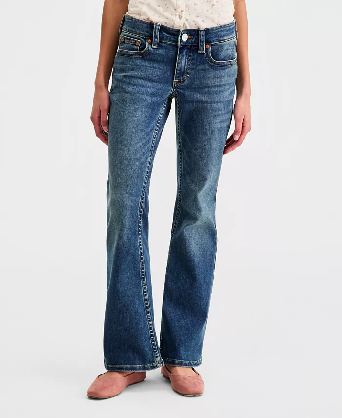 Women's Low Rise Flap-Pocket Flared Jeans - thumbnail 6