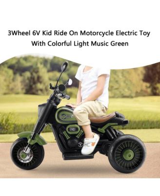 6V 3-Wheel Kids Motorcycle for Ages 1-3, Electric Toy with Light & Music