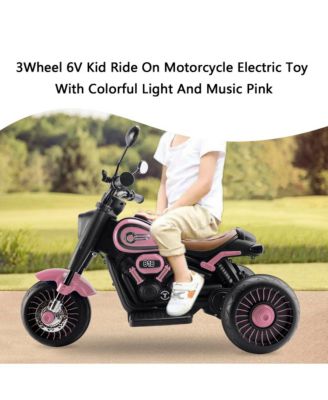 6V 3-Wheel Kids Motorcycle for Ages 1-3, Electric Toy with Light & Music