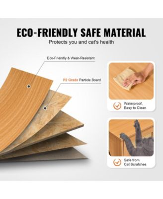 Double-Compartment Wooden Litter Box Enclosure with Rattan-Style Doors, 47.2", Natural