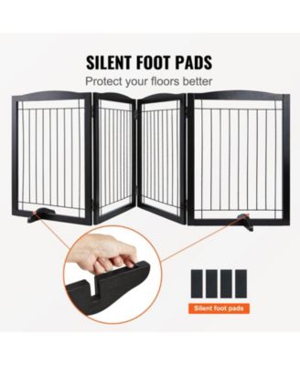 4-Panel Foldable Freestanding Pet Gate, 96.5" W x 32" H