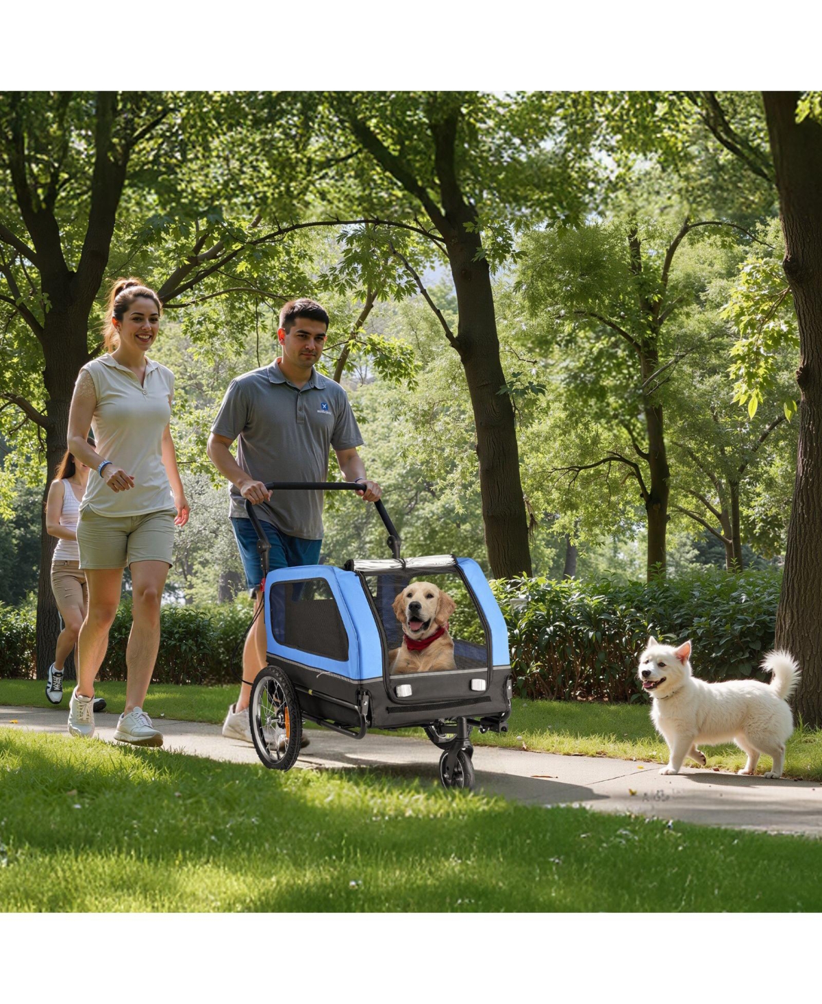 Cozito 2-in-1 Foldable Pet Bike Trailer & Stroller, Holds up to 88 lbs