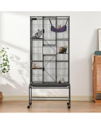 4-Tier Rolling Metal Ferret Cage with Ramps