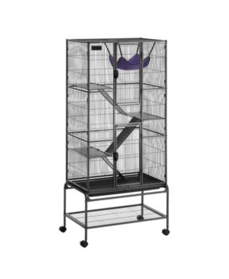 4-Tier Rolling Metal Ferret Cage with Ramps