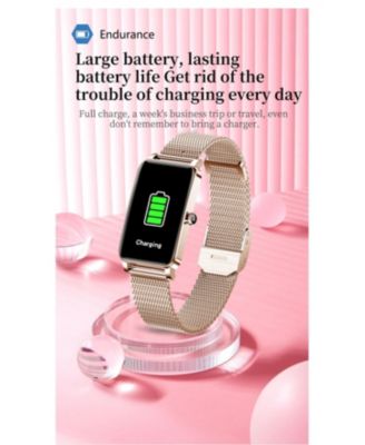 ZX19 Women's Smart Watch - Heart Rate & Blood Pressure Monitor, Period Reminder, Customizable Dials, Touch Screen Fitness Tracker