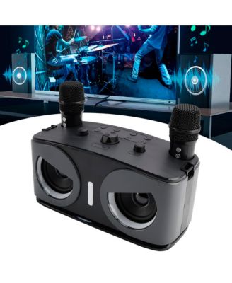 20W Karaoke Speaker System with Voice Changer, 2 Wireless Mics, Bluetooth 5.3 & AUX TV Connection