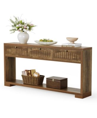 70.8-Inch Long Console Table with 3 Drawers, Farmhouse Narrow Entryway Table & Sofa Table