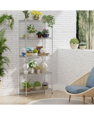 5-Tier 21 in W x 59 in H x 12 in D Height Adjustable Garage Wire Shelving Unit