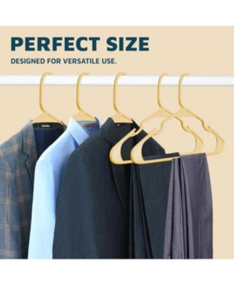 Heavy-Duty Plastic Hangers Non-Slip Grooves Space-Saving Design Holds 5 lbs 50-Pack