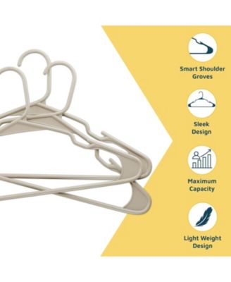 heavy-duty ivory hangers with non-slip grooves, space-saving, hold 5 lbs for clothes & dresses, 120-pack.