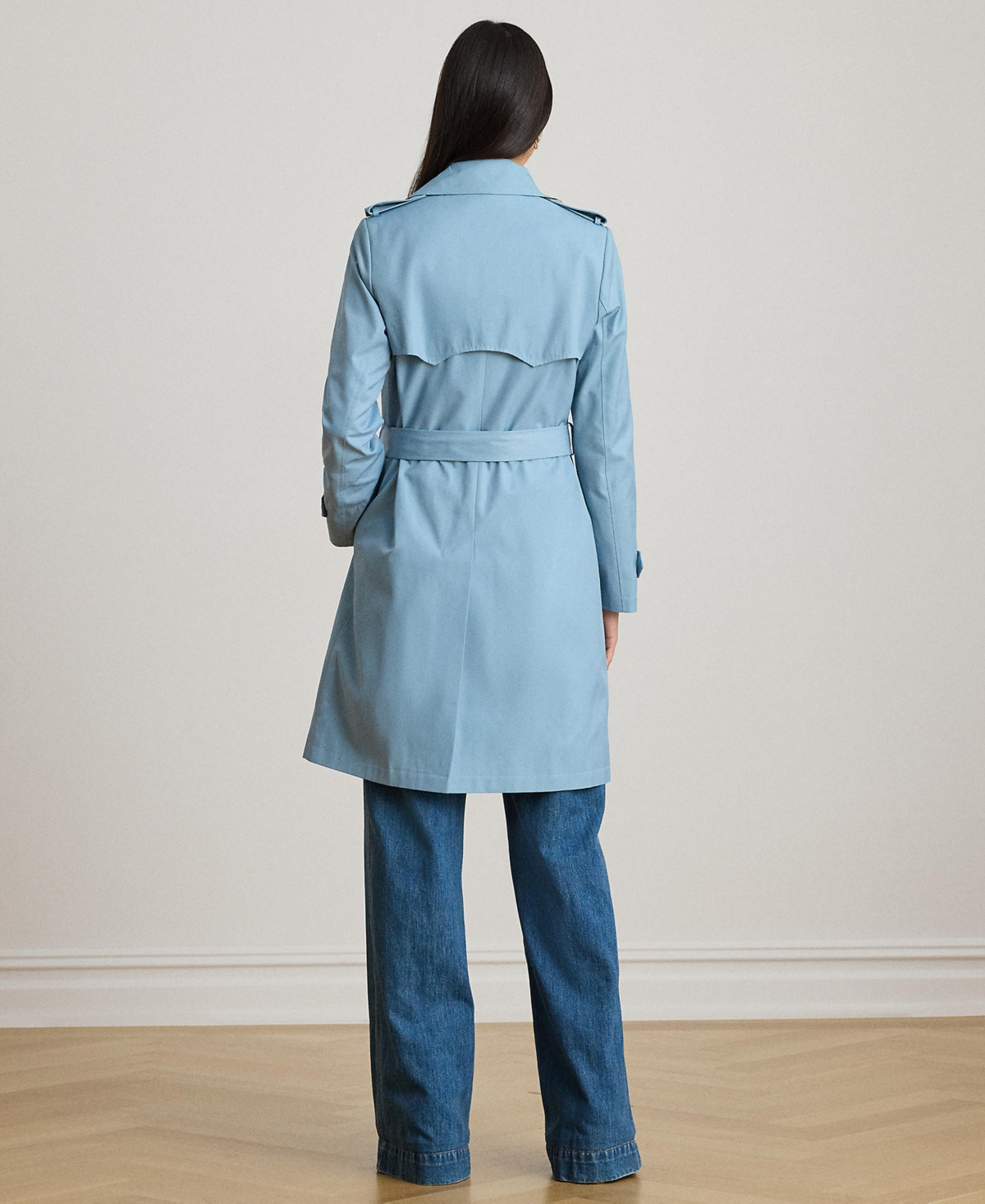 Lauren Ralph Womens Double-Breasted Belted Trench Coat