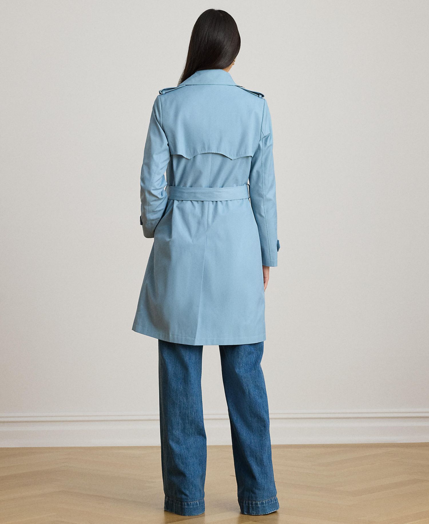 Petite Belted Water-Resistant Trench Coat