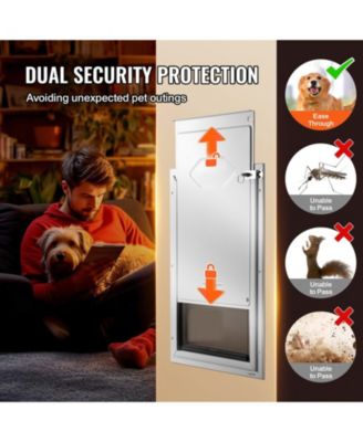 Aluminum Frame Door-Mount Pet Door with Lock, Large, White