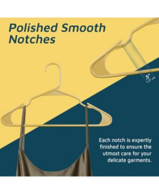 heavy-duty plastic hangers for clothes, dresses & coats non-slip grooves, space-saving design, holds 5 lbs 30-pack, yellow.