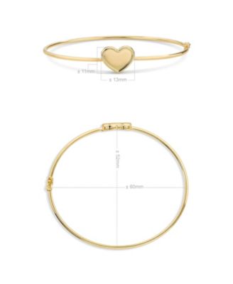 14K Gold Sweet Heart Bangle Bracelet