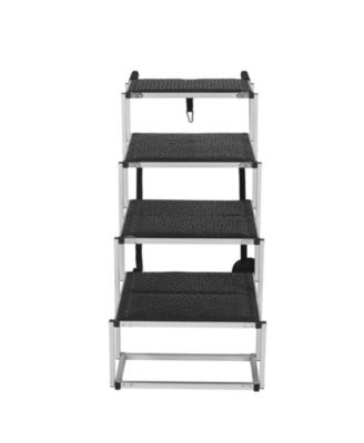 4-Step Aluminum Folding Pet Stairs for Cars, Holds up to 250 lbs