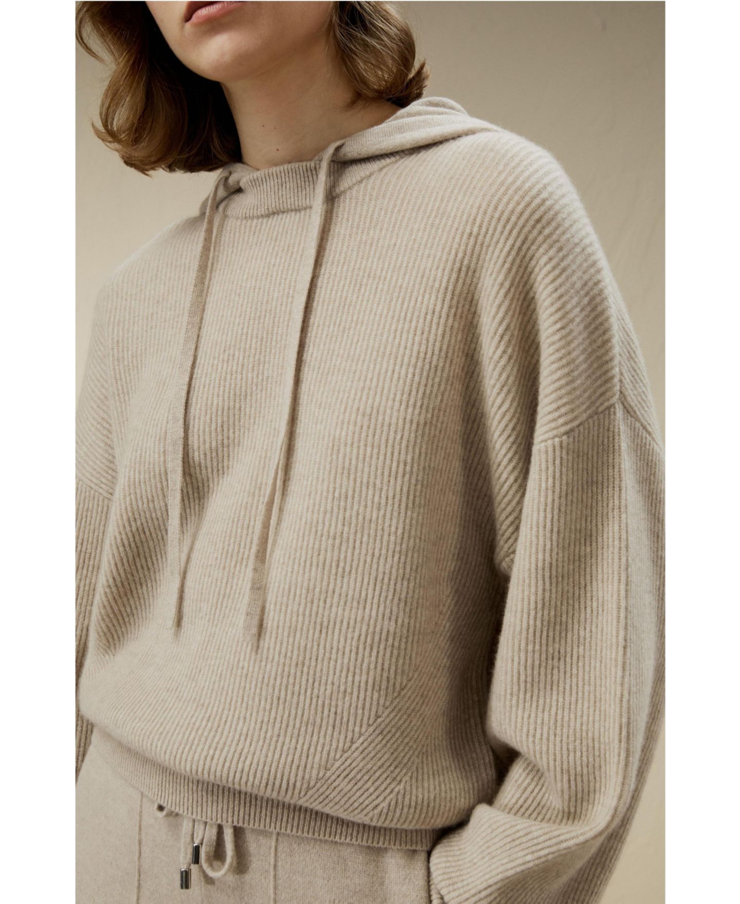 Женское худи LILYSILK Eshe 2-in-1 Cashmere Detachable, цвет: Бежевый — фото 5