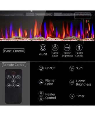 50" Recessed or Wall Mounted Electric Fireplace w/ Remote Control