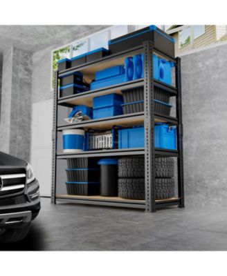 36 in W x 72 in H x 18 in D Adjustable MDF Heavy Duty Metal Shelving Unit