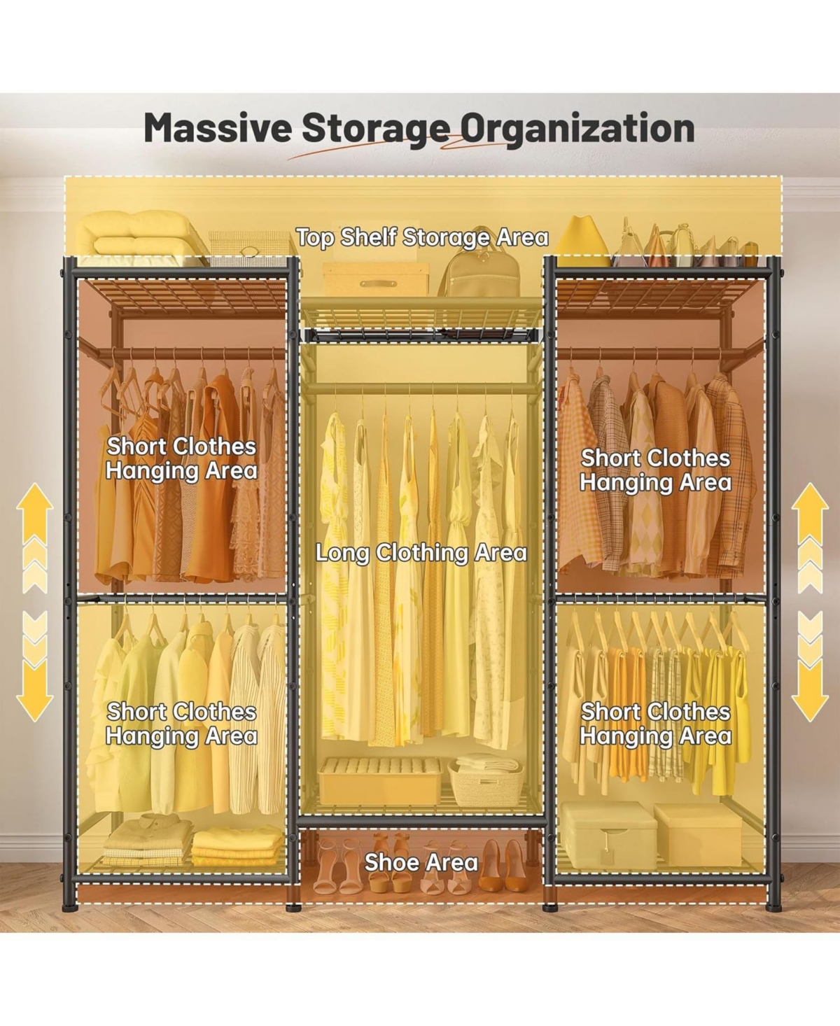 Raybee Clothes Rack with Cover,Portable Closet Heavy Duty,Metal Clothing Racks for Hanging Clothes Adjustable for Bedroom