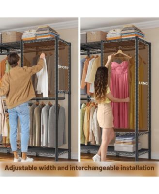 Clothes Rack Heavy Duty 1100 LBS Capacity Clothing Racks for Hanging Clothes Adjustable Garment Rack