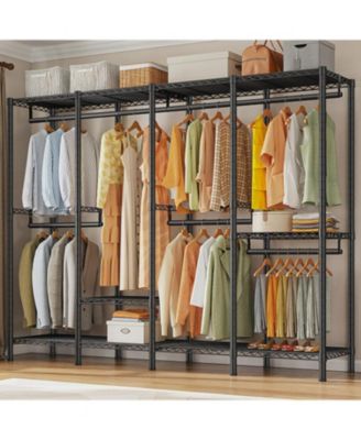 Adjustable Portable Clothes Rack with Shelves Closet Organizer
