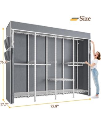 Clothes Rack with Cover,1100 LBS,Clothing Racks for Hanging Clothes Heavy Duty,Portable Closet with Shelves,Adjustable