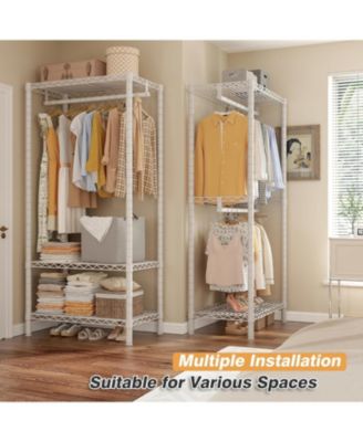 Heavy Duty Clothes Rack Load 900Lbs, Clothing Rack for Hanging Clothes for Bedroom