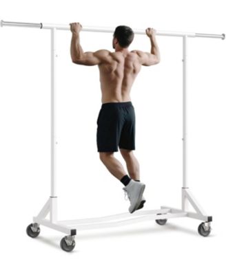 Clothes Rack, 400LBS Clothing Racks for Hanging Clothes 200+, Extendable Rolling Clothes Rack with Sturdy Wheels & Shelves, Garment Rack