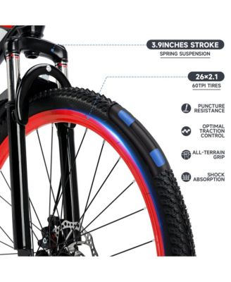 26-Inch 24-Speed Mountain Bike for Adults with Suspension Fork & Dual Disc Brakes, Ready for Adventure