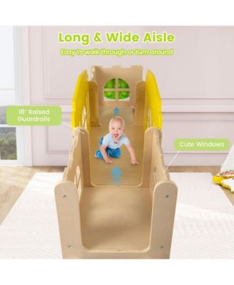 7 in 1 Toddler Slide and Climber Set with Basketball Hoop