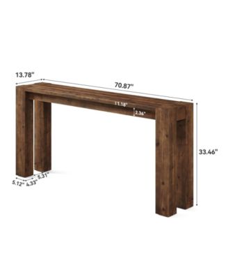 Solid Wood Console Table for Entryway, 70.9-Inch Extra Long Farmhouse Sofa Table Behind Couch